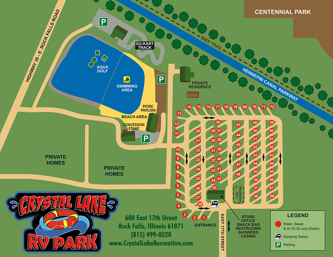 Crystal Lake Park Recreation Campground Map